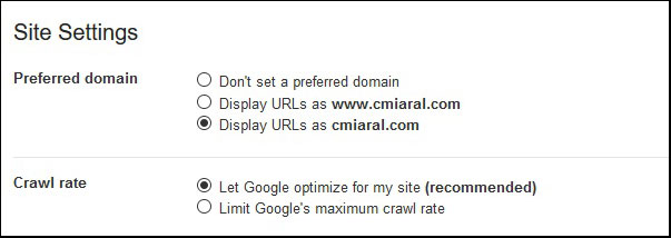 Set Canonical Domain on Google Search Console